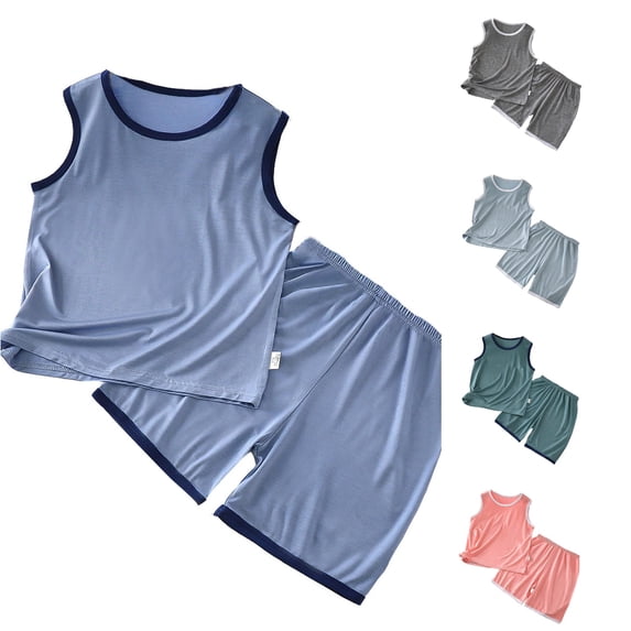 Girls Outfit Loose Vest Sophisticated Sport Pajama Summer for Girls Relaxed Drawstring Modern Shorts Set