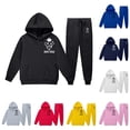 thumbnail image 1 of Girls Outfit Printed Cute Sweatshirt Indoor for Girls Breathable Wide Leg Stylish Summer Children Pants Set, 1 of 4