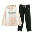 thumbnail image 1 of Girls Outfit Set Cartoon Print Hoodie and Sweatpants Children Fashion Loose Sportswear Comfy Outfits, 1 of 6
