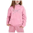 thumbnail image 1 of Girls Outfit Sets Athletic Cute Bow Graphic Hoodies And Sweatpants 2 Piece Girls Sweatsuit Casual Spring Fall Kids Sweat Suit Pink 10-11 Years, 1 of 4