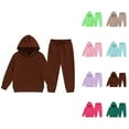 thumbnail image 1 of Girls Outfit Sets Girl Sets Child Toddler Boys Girls Long Sleeve Solid Warm Hoodie Pullover Tops Pants Kids Outfits Sweat Suit, 1 of 3