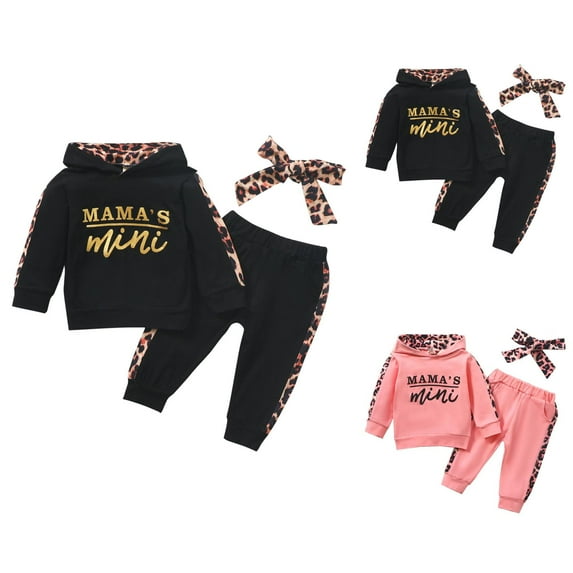 Girls Outfit Sets Girls Set Baby Girls Outfit Long Sleeve Hooded Top Matching Trousers For Toddlers Soft Baby Clothing Set