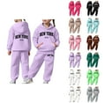 thumbnail image 1 of Girls Outfit Sets Girls Set Child Toddler Boys Girls Long Sleeve Solid Warm Hoodie Pullover Tops Pants Kids Outfits Sweat Suit, 1 of 7