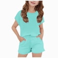 thumbnail image 1 of Girls Outfit Sets Summer Casual Athletic 2 Piece Baby Clothes for Girls Casual Clothing Sets Green 13-14 Years, 1 of 8