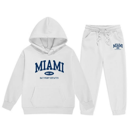 Girls Outfit Sets Toddler Boy Girl Long Sleeve Cute Print Warm Hoodie Sweatpant Kids Outfits Sweat Suit,1-9Y