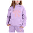 thumbnail image 1 of Girls Outfit Sets Toddler Boy Girl Long Sleeve Cute Print Warm Hoodie Sweatpant Kids Outfits Sweat Suit,2-13Y, 1 of 4