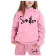 thumbnail image 1 of Girls Outfit Sets Toddler Boy Girl Long Sleeve Cute Print Warm Hoodie Sweatpant Kids Outfits Sweat Suit,2-13Y, 1 of 4