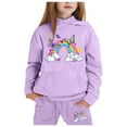 thumbnail image 1 of Girls Outfit Sets Toddler Boy Girl Long Sleeve Cute Print Warm Hoodie Sweatpant Kids Outfits Sweat Suit,2-13Y, 1 of 4