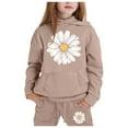 thumbnail image 1 of Girls Outfit Sets Toddler Boy Girl Long Sleeve Cute Sunflower Warm Hoodie Sweatpant Kids Outfits Sweat Suit,1-9Y, 1 of 4