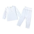 thumbnail image 1 of Girls Outfits 2Pcs Long Sleeve Shirt Pants Pajamas Sets Sleepwear Cool Jammies Basic Baby Girl Summer Clothes White 6 Months-9 Months, 1 of 7