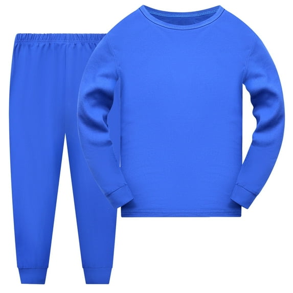 Girls Outfits Boys Long Sleeve Solid Prints T Shirt Long Pants Adorable Colorful Lightweight Delicate Blue Clothing Sets Sizes 9-10 Years