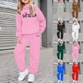 thumbnail image 1 of Girls Outfits Casual Printed Hoodie and Pants Two Piece Comfy Set Girls' Clothing Sets Blue 3-4T, 1 of 5