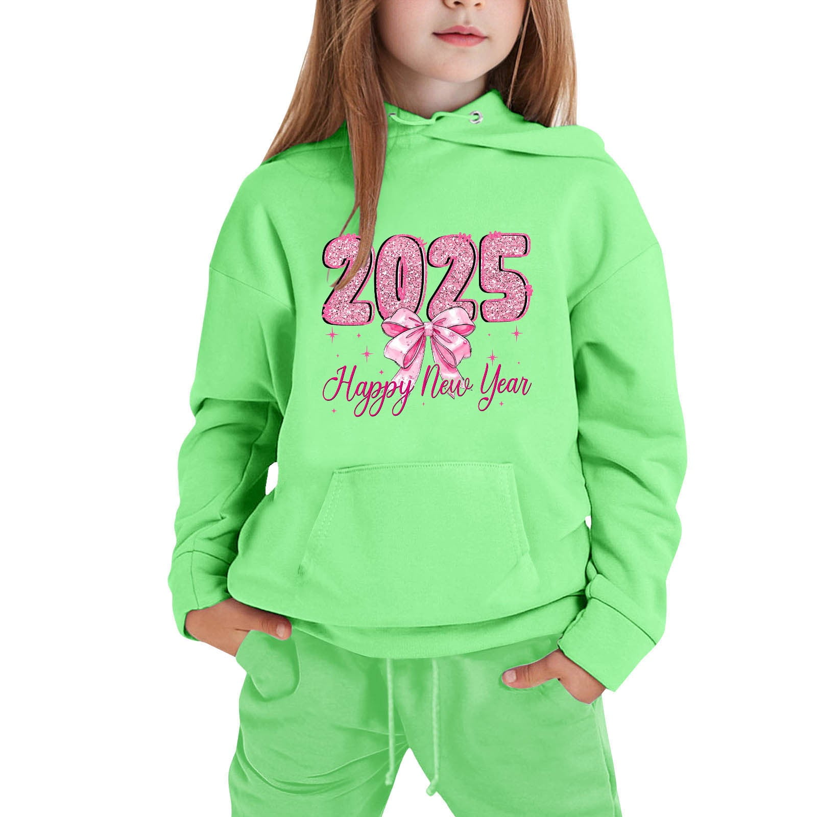 Girls Outfits Children 2025 New Year Printing Casual Comfortable Long
