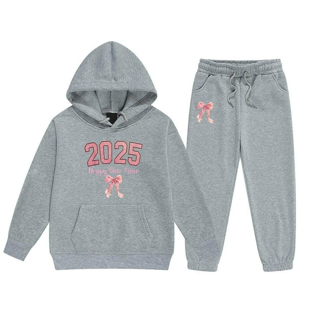 Girls Outfits Children 2025 New Year Printing Casual Comfortable Long