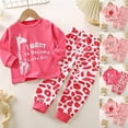 thumbnail image 1 of Girls Outfits Fall Long Sleeve Top and Pants Soft Home Wear Set Baby Girl Clothes Pink I, 1 of 4