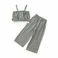 thumbnail image 1 of Girls Outfits Gingham Print Tank Top Wide Leg Pants Casual 3 8 Years Girls' Clothing Sets, 1 of 9