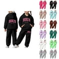 thumbnail image 1 of Girls Outfits Girl Set Child Toddler Boys Girls Long Sleeve Solid Warm Hoodie Pullover Tops Pants Kids Outfits Sweat Suit, 1 of 7