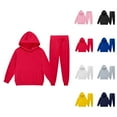 thumbnail image 1 of Girls Outfits Girls Clothing Set Child Toddler Boys Girls Long Sleeve Solid Warm Hoodie Pullover Tops Pants Kids Outfits Sweat Suit, 1 of 4