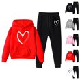 thumbnail image 1 of Girls Outfits Girls Clothing Sets Sweatshirt Girls Kids Boys Kids Hooded Tracksuit Unisex Two Piece Outfits Hoodie Sweatshirt Sweatpants Set, 1 of 4