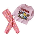 thumbnail image 1 of Girls Outfits Graphic Print Long Sleeve Crew Neck Top And Cuffed Trousers 2 Piece Loungewear Girls' Clothing Sets 18 Months-24 Months, 1 of 4
