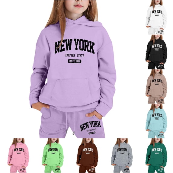 Girls Outfits Hoodies Letter Print Sweatshirt Stylish and Comfortable Everyday Wear Kid Outfits for Girls 15-16 Years