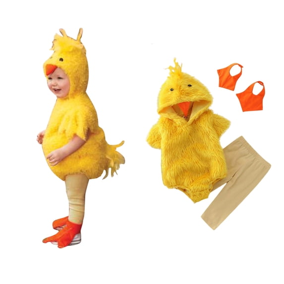 Girls Outfits & Set Boys Girls Chicken Animal Winter Hooded Romper Bodysuits Pants Foot Sleeve Sets