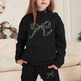 thumbnail image 1 of Girls Outfits & Set Child Toddler Long Sleeve Solid Warm Hoodie Pullover Tops Pants Sweat Suit for Kids, 1 of 3