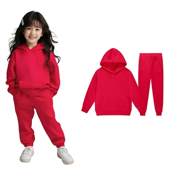 Girls Outfits & Set Child Toddler Long Sleeve Warm Hoodie Pullover Tops Pants Kids Sweat Suit for Boys and Girls
