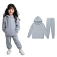 thumbnail image 1 of Girls Outfits & Set Child Toddler Long Sleeve Warm Hoodie Pullover Tops Pants Kids Sweat Suit for Boys and Girls, 1 of 4