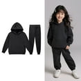 thumbnail image 1 of Girls Outfits & Set Child Toddler Long Sleeve Warm Hoodie Pullover Tops Pants Kids Sweat Suit, 1 of 3