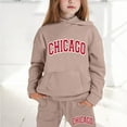 thumbnail image 1 of Girls Outfits & Set Children Kids Long Sleeve Letter Printed Lightweight Hoodie Sweatshirts And Long Pants Ensemble, 1 of 8