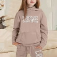 thumbnail image 1 of Girls Outfits&Set Children's Fashion Casual Printed Long Sleeved Hooded Top Hoodie Pants Suit for Girls, 1 of 3