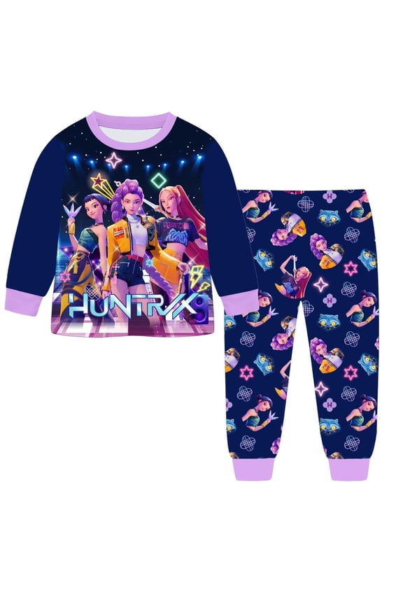 Girls Outfits&Set Girls Long Sleeve And Pants Set 2pcs Outfit for Everyday Wear Blue,110