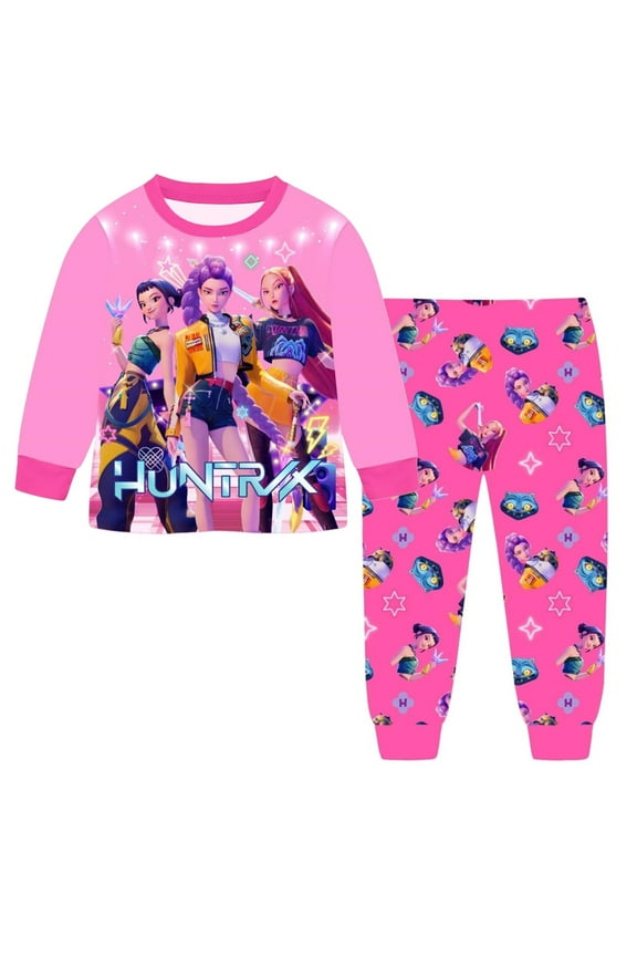 Girls Outfits&Set Girls Long Sleeve And Pants Set 2pcs Outfit for Everyday Wear Pink,150