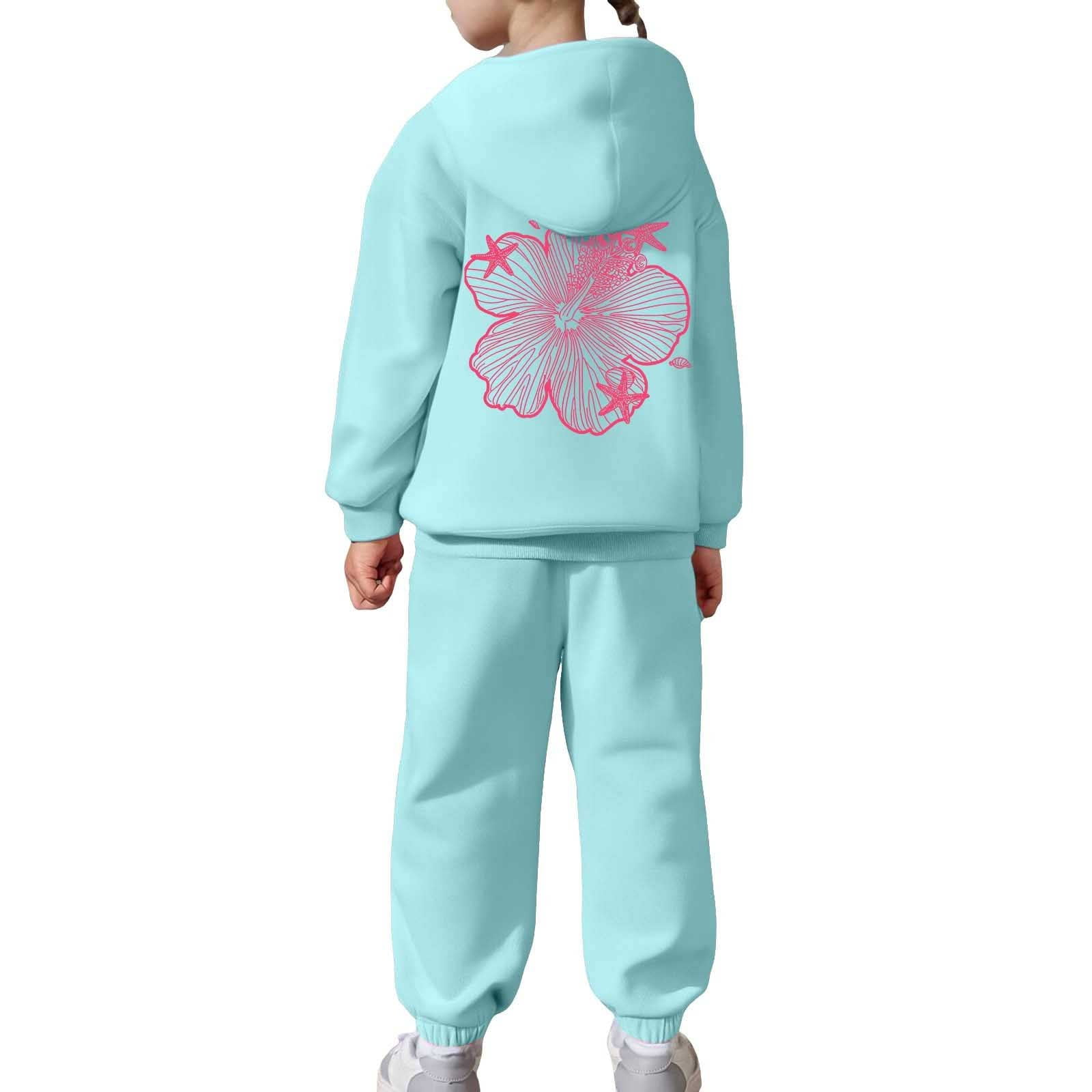Girls Outfits Set Long Sleeve Hoodie Pants Comfy Warm Toddler Kids ...