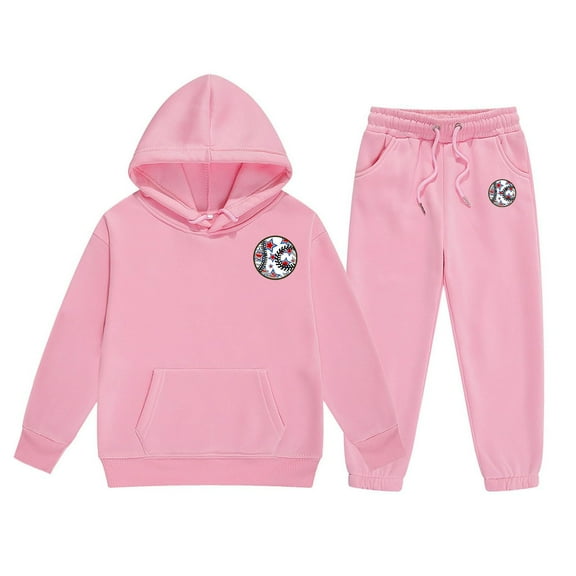 Girls Outfits&Set Reindeer Girls' Hoodie Set Children's Two Piece Set Long Sleeved Hoodie Sweatpants for Young Girls
