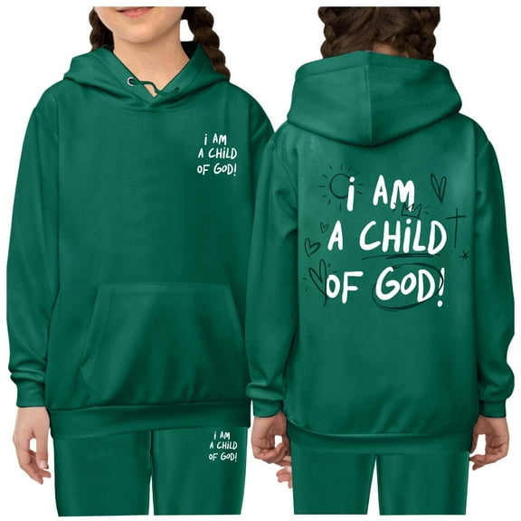 Girls Outfits&Set Stylish Kids Letter Print Hoodie and Pants Set Comfortable Pullover Sweatshirt and Long Pants Outfit for Fall and Winter Fashion