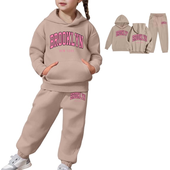 Girls Outfits Set Toddler Long Sleeve Warm Hoodie Pullover Tops Pants for Kids Lightweight Sweat Suit Ideal for Everyday Casual Use