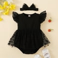 thumbnail image 1 of Girls Outfits Set for - Polka Dot Romper with Ruffled Sleeves and Headband 2PC Set for Baby Girls, 1 of 3