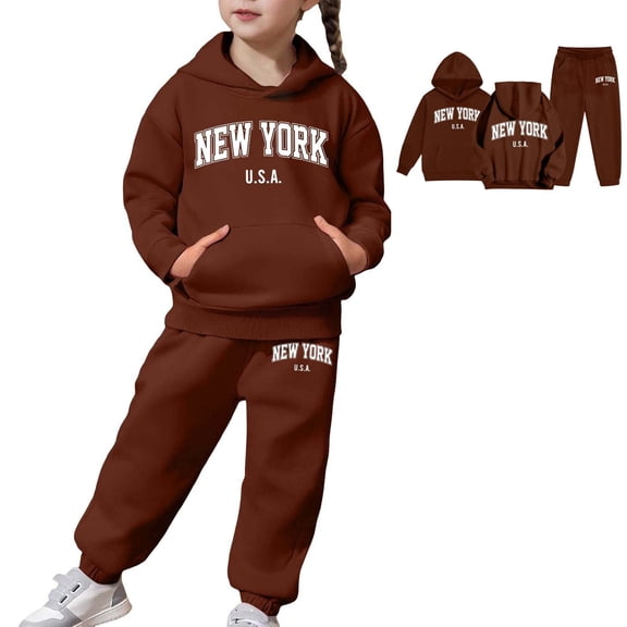 Girls Outfits Set for Toddlers and Children - Long Sleeve Warm Hoodie and Pants Combination for Kids Casual Wear