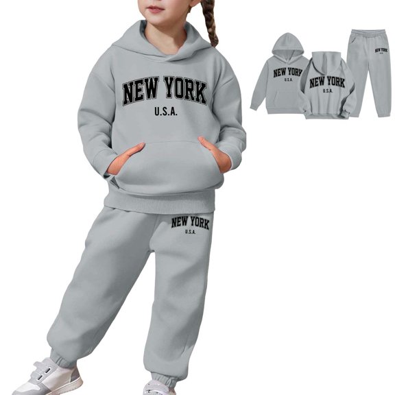 Girls Outfits Set for Toddlers and Children - Long Sleeve Warm Hoodie and Pants Combination for Kids Casual Wear
