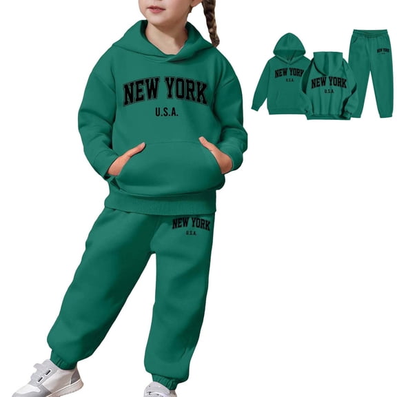Girls Outfits Set for Toddlers and Children - Long Sleeve Warm Hoodie and Pants Combination for Kids Casual Wear