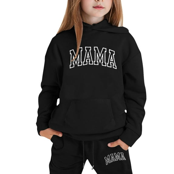 Girls Outfits Sets Casual Winter Trendy Printed Hooded Sweatshirt Sweatpants Sets Girls Fall Clothes