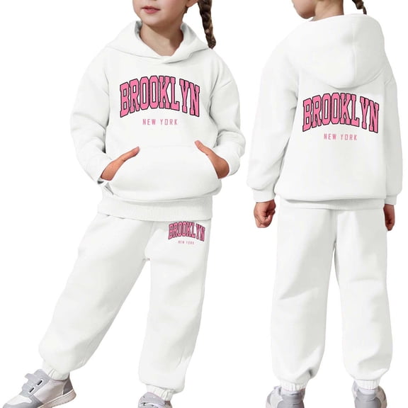 Girls Outfits & Sets Child Toddler Girls Long Sleeve Solid Warm Hoodie and Pants Sweat Suit for Everyday Casual Wear
