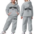 thumbnail image 1 of Girls Outfits & Sets Kid's Long Sleeve Solid Hoodie Pullover Top with Pants Comfortable Sweat Suit for Toddlers and Children, 1 of 7