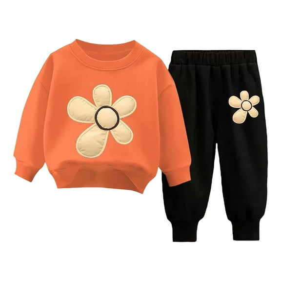 Girls Outfits Size 10-12 Size 7 Girls Clothes Toddler Girl Clothes Fall Winter Outfits Long Sleeved Pullover Sweatshirt   Sweatpants 2 Piece Casual Sweatsuits Sets