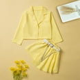 thumbnail image 1 of Girls Outfits Size 4-5 Kids Toddler Baby Autumn Winter Solid Cotton Long Sleeve Shirt Skirts Set Suit Clothes Girls Clothing Set Yellow, 1 of 8