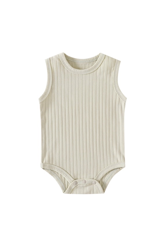 Girls Outfits Solid Color Sleeveless Body Suit Baby Girl Gift for Toddler Boys 18-24 Months