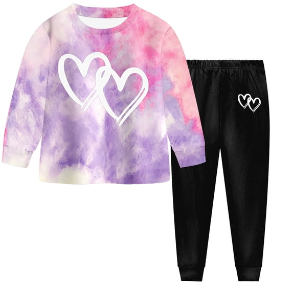 Girls Outfits Tie Dye Sweatshirt & Leggings 2Pcs Girls Clothes Set | Long Sleeve Tie Dye Graphic Print Sweatshirt Tops with Matching Leggings Print Pants Fall Winter Clothes Set Girls 10/12 Outfits
