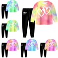 thumbnail image 1 of Girls Outfits Tie Dye Sweatshirt & Leggings 2Pcs Girls Clothes Set | Long Sleeve Tie Dye Graphic Print Sweatshirt Tops with Matching Leggings Print Pants Fall Winter Clothes Set Lounge Set, 1 of 6